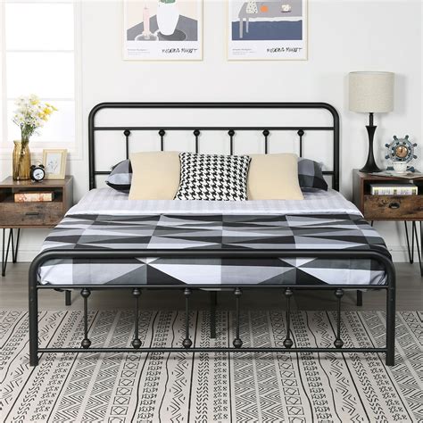 metal queen bed frame no box spring|queen bed no boxspring needed.